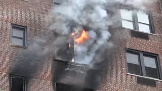 Residents rescued from Edgewater apartment building fire 2 injured [upl. by Alber460]