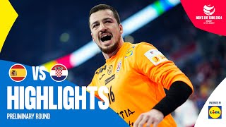 Historic win for Croatia  Spain vs Croatia  Highlights  Mens EHF EURO 2024 [upl. by Llain]