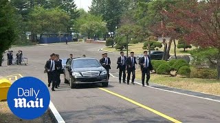 Kim Jong Uns body guards run alongside car carrying official [upl. by Also746]