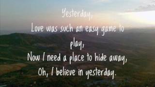 The BeatlesYesterday Lyrics [upl. by Asyen]