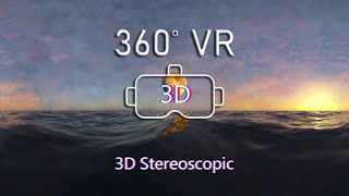 Giant Rotating Moon Over Ocean  360 VR 3D Stereoscopic [upl. by Ivy319]