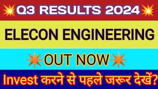 Elecon Engineering Q3 Results 2024 🔴Elecon Engineering Results 🔴Elecon Engineering Share Latest News [upl. by Jenna]