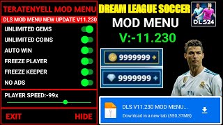 Dream league Soccer v11230 Mod Menu 2024  DLS Mod Menu 11230 Get Unlimited Coins amp Gems 2024 [upl. by Anitnatsnok153]