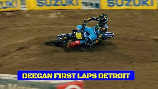 Haiden Deegan RAW first laps at Detroit  Supercross 2024 [upl. by Anid]