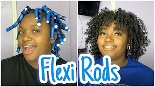 Flexi Rods on Short Natural Hair [upl. by Atsev]