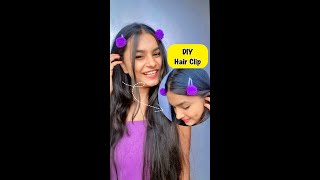 DIY Purple Hair Clip 😱 crafteraditi youtubepartner shorts youtubeshorts diy CrafterAditi [upl. by Pallas]