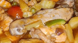 Chicken Afritada with Pineapple Tidbits l Grace Recipes l [upl. by Dnalwor91]