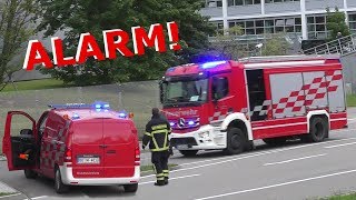 Einsatzfahrt Mercedes Werkfeuerwehr Sindelfingen  Responding fire trucks Daimler AG [upl. by Eonak781]