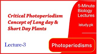 Critical Photoperiodism for BS MSc Lecture 3 [upl. by Serilda496]