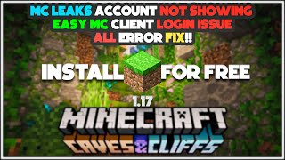 How to download Minecraft java 117 For free Mc leaks and Mc client login failed  All Error Fix [upl. by Assenahs]