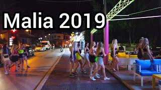 ⁴ᴷ Nightlife walk 🇬🇷 MALIA Crete Greece 2019 4K [upl. by Aidiruy]