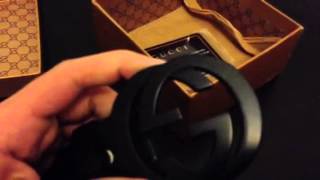 Gucci Belt Black on Black unboxing iOffer [upl. by Gelasius340]