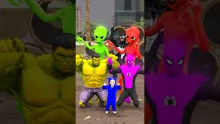 GTA V IRON MAN SAVING HIS HULK AND SPIDERMAN FROM ALEIN 😰 shorts gta [upl. by Cooe972]