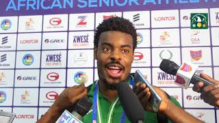 Chukwuebuka Enekwechi after winning the mens shotput [upl. by Eanar]