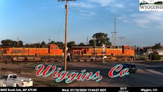 Wiggins CO  BNSF Brush Sub MP 47905  SouthWest RailCams LIVE [upl. by Alamaj]