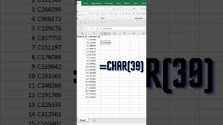 How to add Single Quotes in excel shots exceltricks [upl. by Ervin]