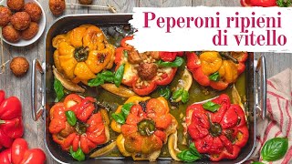 Peperoni ripieni di vitello verdure ripiene con carne e deliziose polpette fritte [upl. by Rutter275]