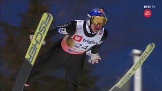 HD Gregor Schlierenzauer 2535m WORLD RECORD FALL Planica 2018 [upl. by Soigroeg]