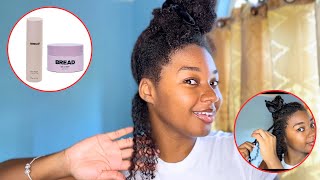 BRAID OUT ON NATURAL HAIR  Trying out Bread Beauty [upl. by Nickola]