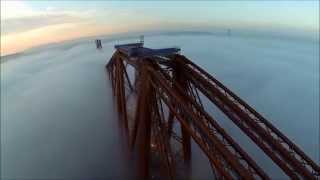 Forth Rail Bridge and Road Bridge over the Fog [upl. by Nanoc]