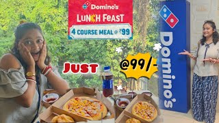 Dominos 4 course meal rs 99 combo  Dominos new offers all details  Dominos lunch feast [upl. by Elisabeth638]