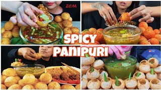 ASMREATING 2X SPICY PANIPURIGOLGAPPAPHUCHKA  BIG BITE ASMR COMPILATION dikshapatgirimukbang [upl. by Dniren10]