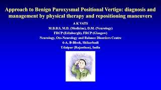 An Approach to Patients with Benign Paroxysmal Positional Vertigo [upl. by Yeniar]