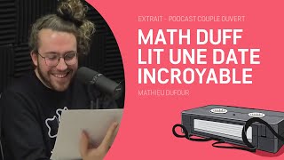 Couple Ouvert Clip  Mathieu Dufour lit une date incroyable [upl. by Oidiple]