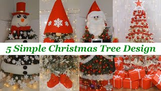 5 Simple Christmas Tree Designs Like a Pro  Christmas Tree Decoration [upl. by Mickelson223]