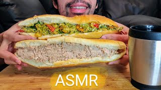 CRUNCHY BREAKFAST ASMR EGGS AND PORK PATE SUB SANDWICH MUKBANG [upl. by Rochus]