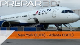 P3D V44 Full Flight  Delta 757200  New York to Atlanta KJFKKATL [upl. by Seaddon181]