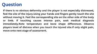 If there is no obvious deformity and the player is not especially distressed feel the site of the in [upl. by Correna]