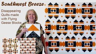 Southwest Breeze Disappearing Quilts made with Flying Geese Blocks [upl. by Thinia]