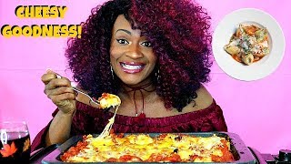 GIANT CHEESY STUFFED PASTA SHELLS MUKBANG  RECIPE EAT WITH ME [upl. by De]