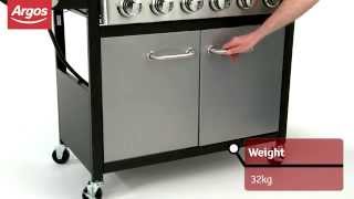 6 Burner Black and Stainless Steel Gas BBQ Argos Review [upl. by Ronacin]