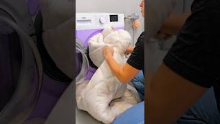 Quick guide to washing a duvet in the machine ✨🧼 shorts machine asmr washing viralchannel fyp [upl. by Cullie239]