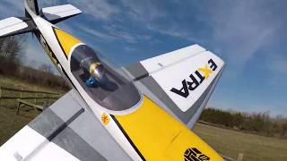 Eflite Extra 300 Maiden flight Wow Super responsive Def has some power to it Awesome plane [upl. by Uta]