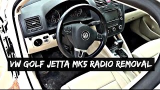 VW Jetta MK5 Golf MKV Radio Removal and Replacement 2005 2006 2007 2008 2009 2010 [upl. by Eeclehc896]