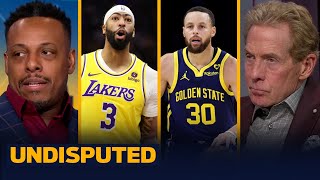 Anthony Davis exits early shot clock stoppages plague in Lakers loss vs Warriors  NBA  UNDISPUTED [upl. by Edithe217]