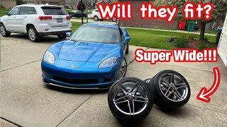 Will Widebody C6 Zo6 wheels fit on my base model C6 Corvette Let’s find out [upl. by Ocana]