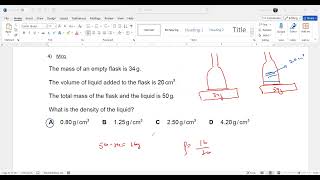 Density MCQs 1 to 5 IGCSE Physics [upl. by Bobbie560]