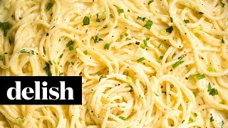 Creamy ThreeCheese Spaghetti  Delish [upl. by Etirugram]