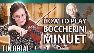 How to Play Minuet and Trio by Boccherini  Violin Tutorial  Free Sheet Music [upl. by Ennahgiel835]