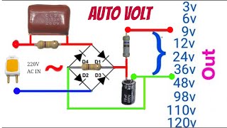 220v ac to 3v6v12v24v48v60v94v110v DC LED Driver Circuit Without Transformer Multi Output [upl. by Mond]