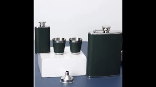 8oz Whisky Cups Liquor Flagon 304 Stainless Steel Alcohol Vodka 2 Pc Bottle [upl. by Tail303]