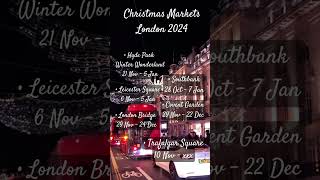 London Christmas Market Dates 2024 christmas christmasmarket 2024 countdowntochristmas [upl. by Annuhsal]