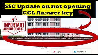 SSC CGL ANSWER KEY ACTIVE Live link SSCCGL [upl. by Lebama]