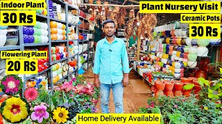 Plant Nursery Visit  Flowers 20 Rs Ceramic Pots 30Rs Indoor plants 30Rs  Mani Nursery 🌻🌺 [upl. by Jangro760]