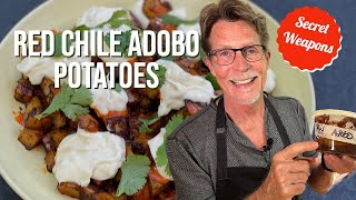 Red Chile Adobo Potatoes with a nod to Patatas Bravas [upl. by Aivatnwahs]