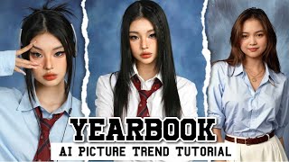 YEARBOOK TREND AI PICTURE TUTORIAL  Tiktok Trend 2023 [upl. by Ylrebme]